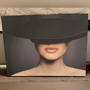 Elegant Black Women's Hat canvas wall decor